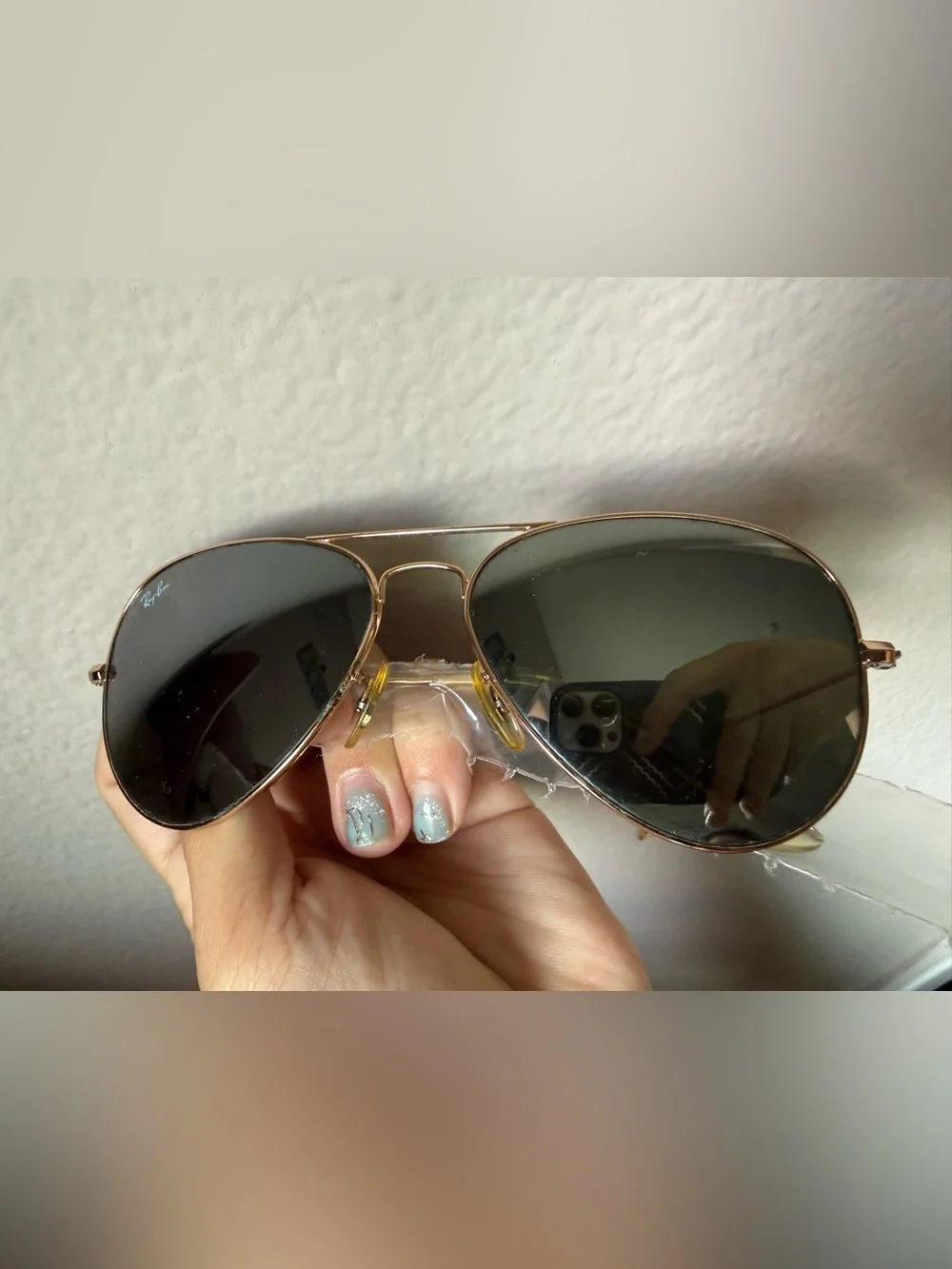 Ray-Ban Classic Aviator Mirrored Sunglasses Gold Frame w/ Case
